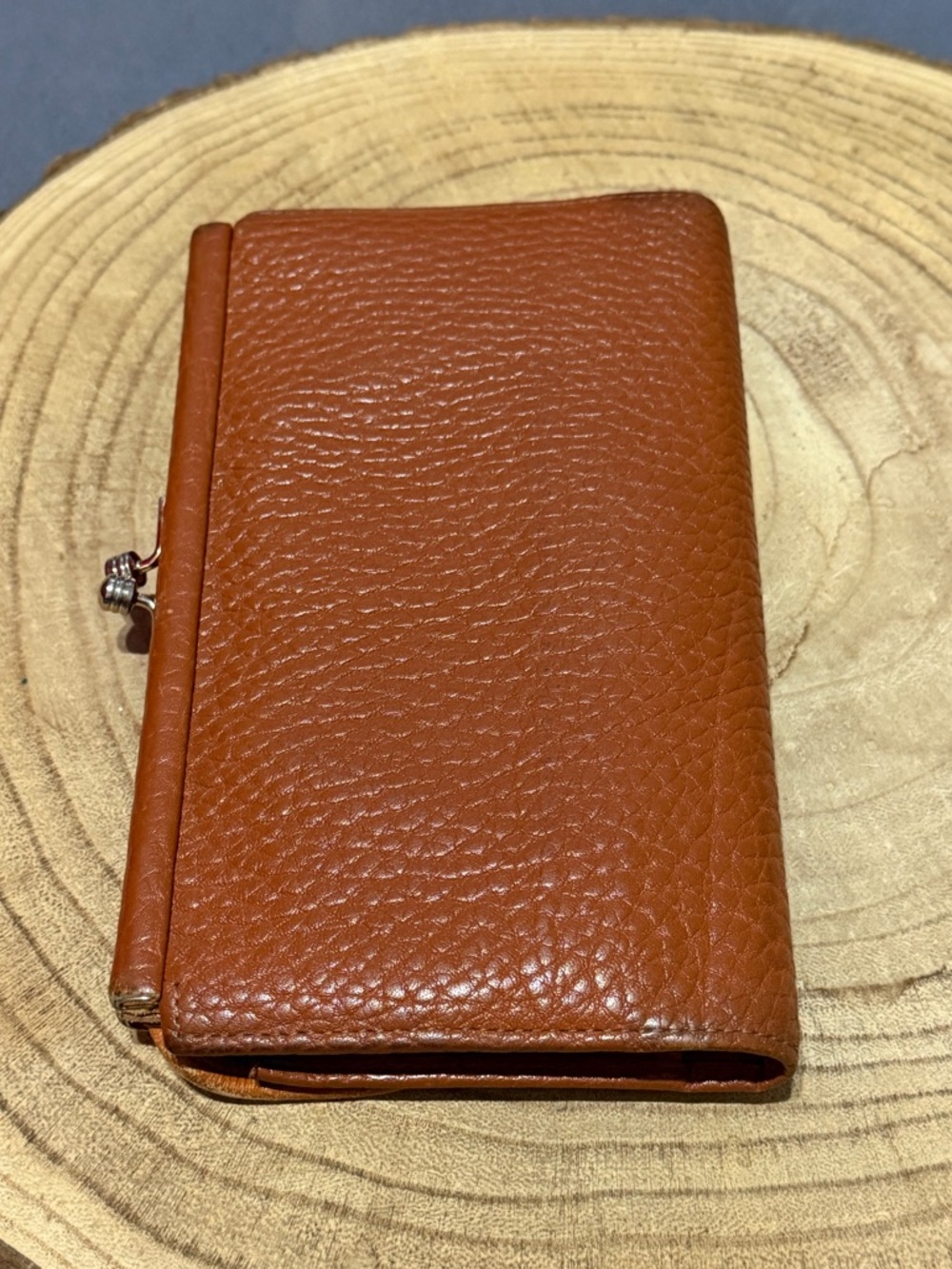 Dooney & Bourke Vintage Brown Leather Wallet Checkbook AS IS - Picture 2 of 11